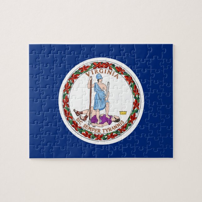 Puzzle with Flag of Virginia State (Horizontal)
