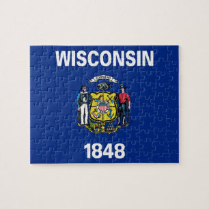 Puzzle with Flag of Wisconsin State