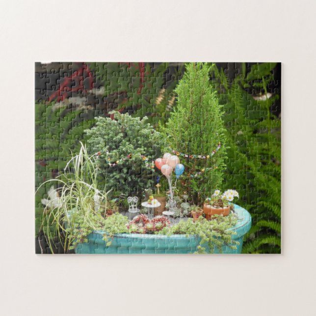 Puzzle with Miniature Birthday Garden (Horizontal)
