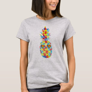 Puzzle with Pineapple graphic for April, The Autis T-Shirt