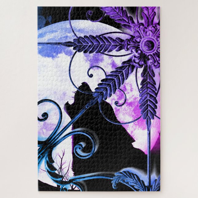 Puzzle Wolf Howling à la Lune (Vertical)