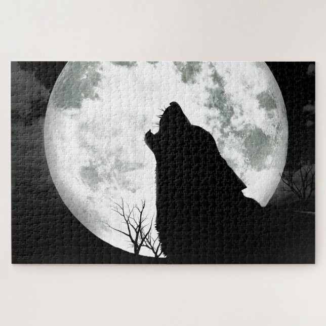 Puzzle Wolf Howling à la Lune (Horizontal)