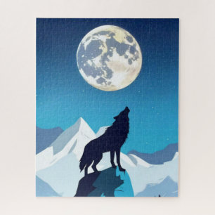 Puzzle Wolf Howling à la Pleine lune