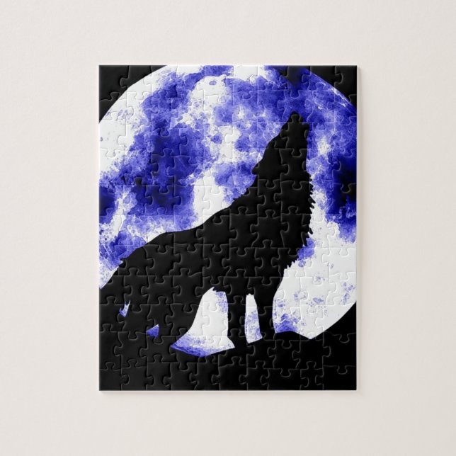 Puzzle Wolf Howling à Moon (Vertical)