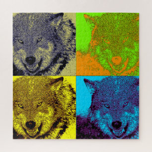 Puzzle Wolf Pop Art - Wild Animaux Art