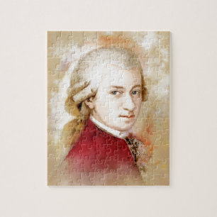 Puzzle Wolfgang Amadeus Mozart im Aquarell Stil
