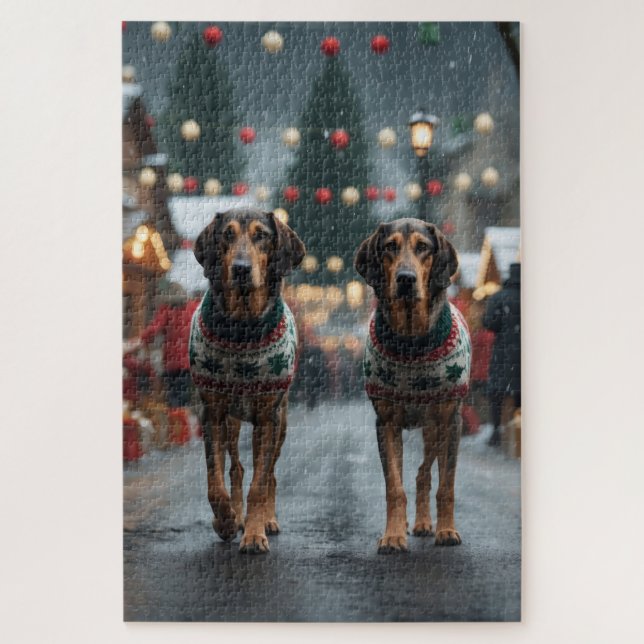 Puzzle Wolfhound Dogs Christmas Snow Holiday (Vertical)