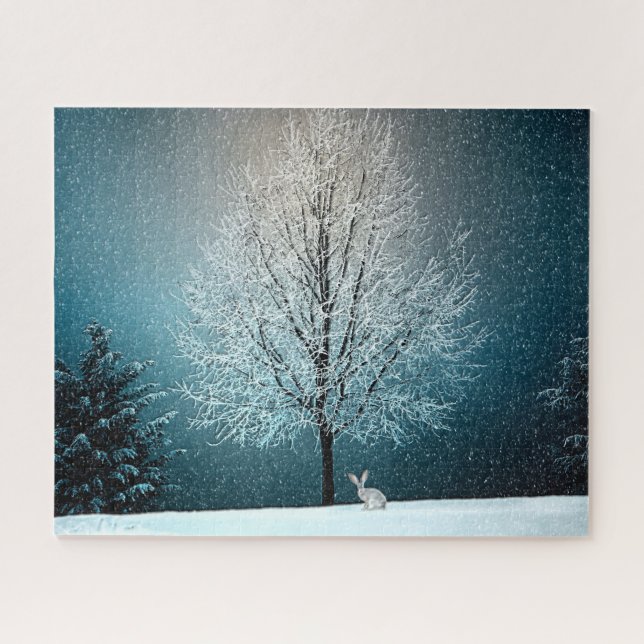 Puzzle Wonderland d'hiver avec lapin (Horizontal)
