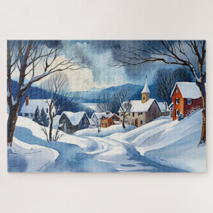 Puzzle Wonderland d'hiver dans une petite ville