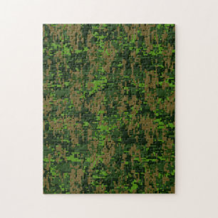 Puzzle Woodland Style Digital Camouflage Accent Decor