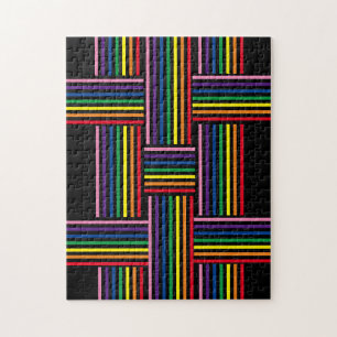 Puzzle - Woven Rainbow Coloured Ribbons