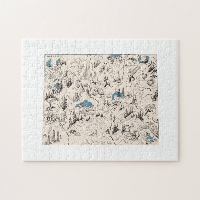 Puzzle Wyoming Shaped Vintage (Horizontal)