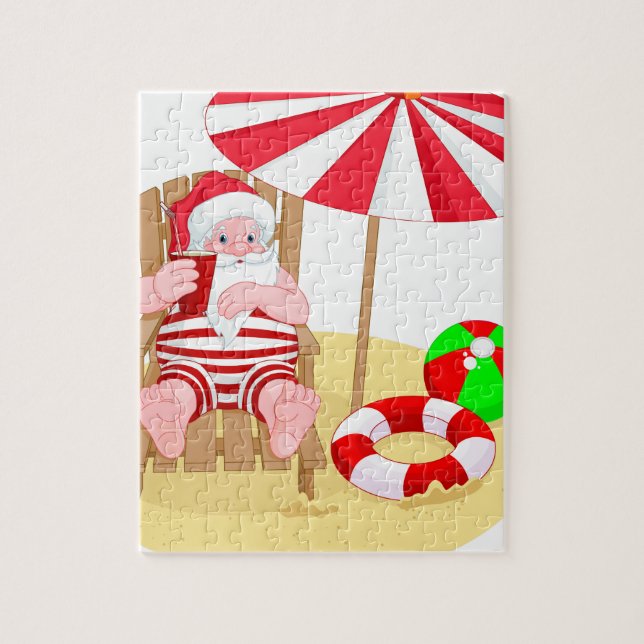 Puzzle xmas beach santa claus (Vertical)
