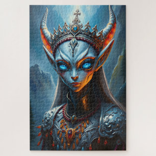Puzzle Xylanthia l'Oracle cornu - Elfe de Fantasy sombre