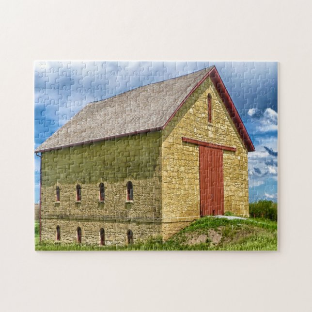 Puzzle Ye Vielle ferme Grange Nebraska. (Horizontal)