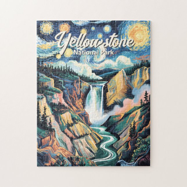 Puzzle Yellowstone National Park Lower Falls Vibrant (Vertical)