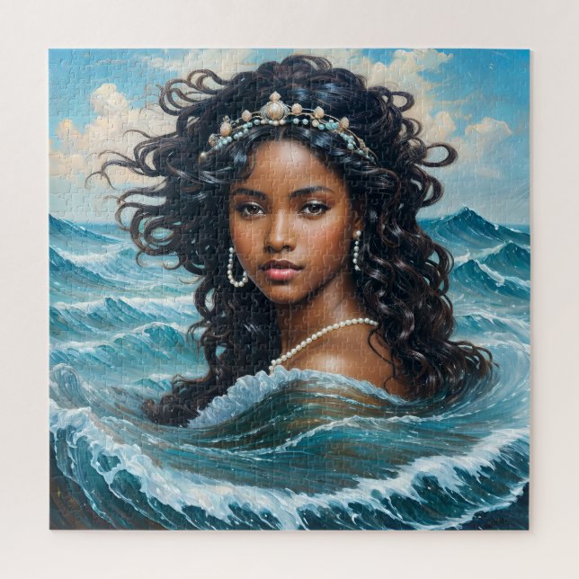Puzzle Yemaya Orisha déesse de l'eau Océancore esthétique (Vertical)