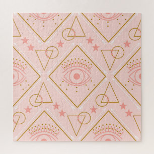 Puzzle Yeux en or rose : conception géométrique sans cout