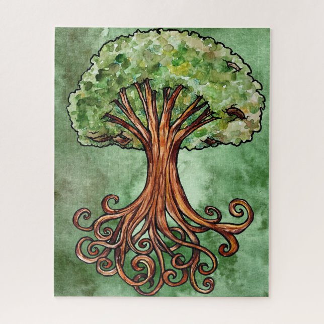 Puzzle Yggdrasil Arbre Norse Mythologie Aquarelle (Vertical)