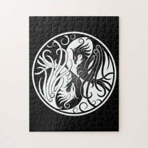 Puzzle Yin blanc et noir Yang Phoenix