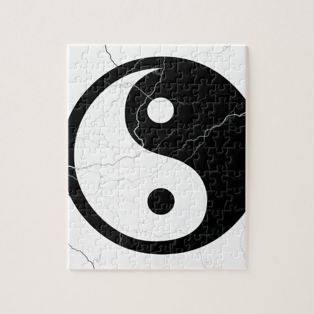 Puzzle Yin noir et blanc et Yang (Vertical)