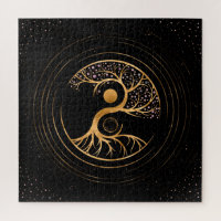 Yin Yang Arbre de vie - Fluorite et or
