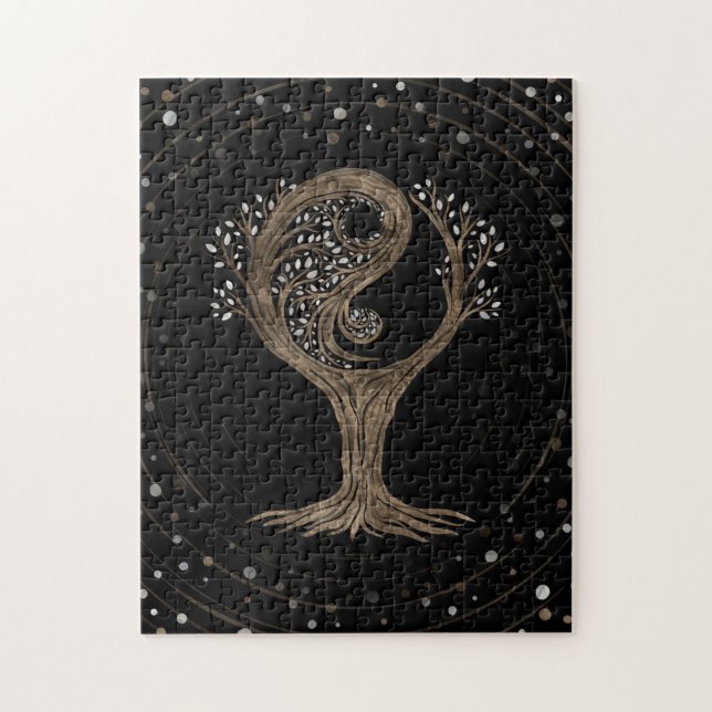 Puzzle Yin Yang Tree - Mère de la Perle et de l'Or (Vertical)