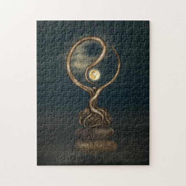 Puzzle Yin Yang Tree Moonlight Zen (Vertical)