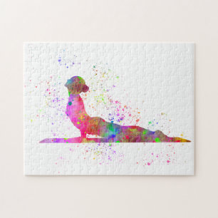 Puzzle Yoga en acuarela
