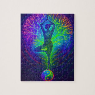 Puzzle Yoga Tree Paix Arc-en-ciel