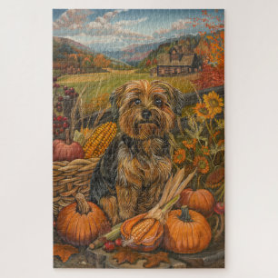 Puzzle Yorkipod Chien automne récolte Thanksgiving