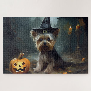 Puzzle Yorkshire Terrier Citrouilles Halloween Épouvantab