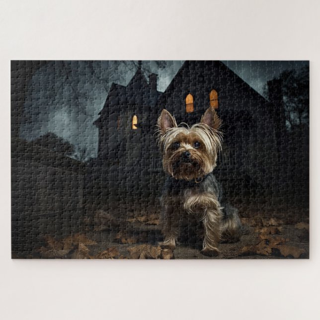 Puzzle Yorkshire Terrier Halloween effrayant (Horizontal)