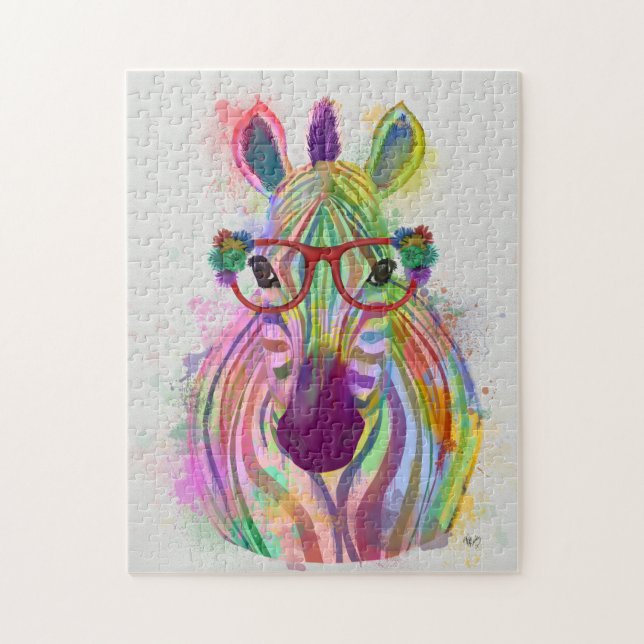 Puzzle Zebra Rainbow Splash (Vertical)