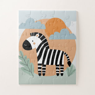 Puzzle Zèbre Fantaisiste Inspiré du Style Scandinave