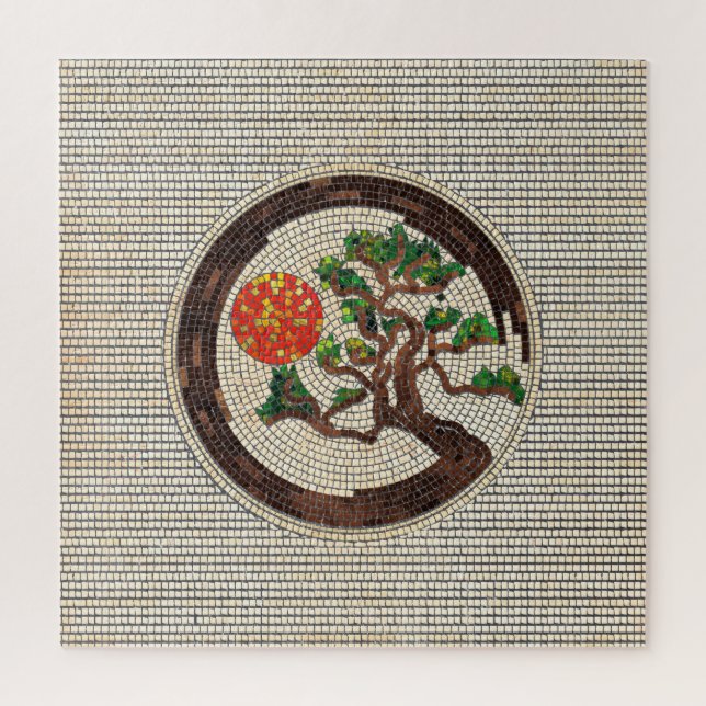 Puzzle Zen Enso Circle et Bonsai Tree Mosaic (Vertical)