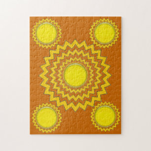 Puzzle - zig cercles de zag avec globes jaunes