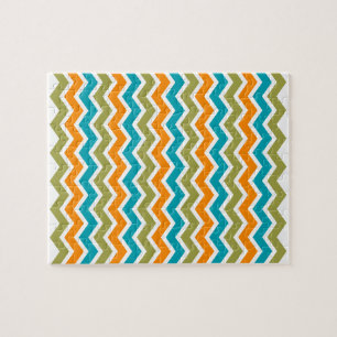 Puzzle Zigzag tribal vibrant de paon