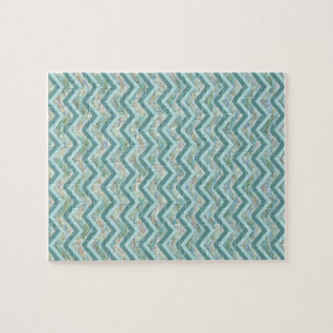 Puzzle Zigzag turquoise nacré