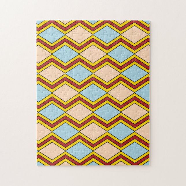Puzzle Zigzags et diamants Art Abstrait (Vertical)