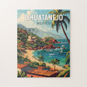Puzzle Zihuatanejo Mexique Voyage Art Vintage