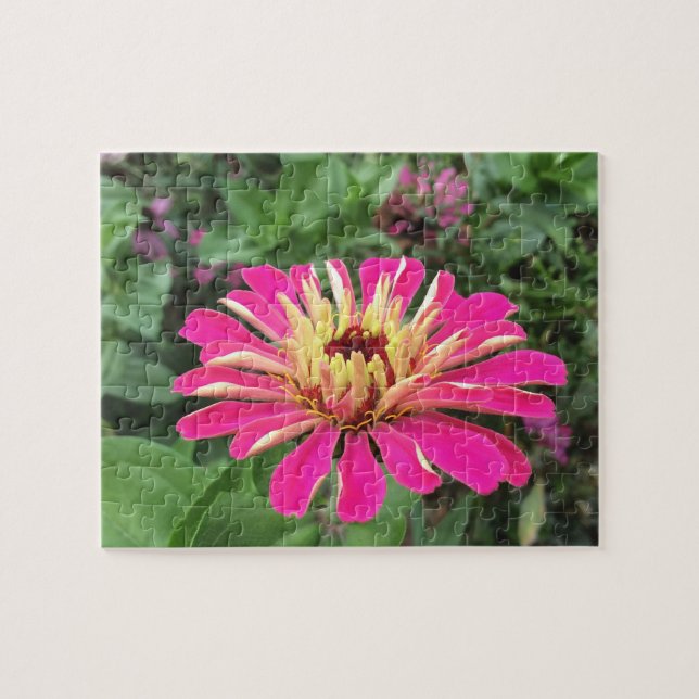Puzzle ZINNIA - Vibrant rose et crème - (Horizontal)