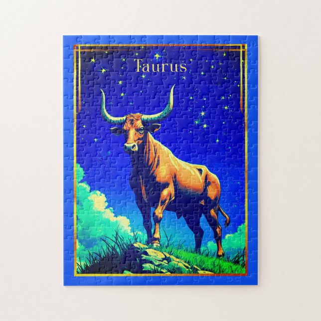 Puzzle Zodiac Sign Taurus Rooted in Earth and Sky (Vertical)