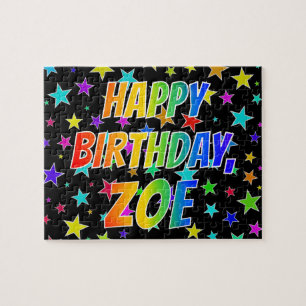 Puzzle "ZOE" First Name, Fun "HAPPY BIRTHDAY"