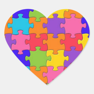 Puzzled Collection Heart Sticker