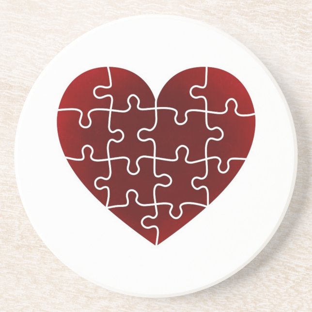 Puzzled Hearts Coaster (Front)