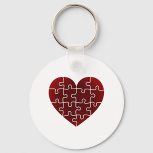 Puzzled Hearts Keychain