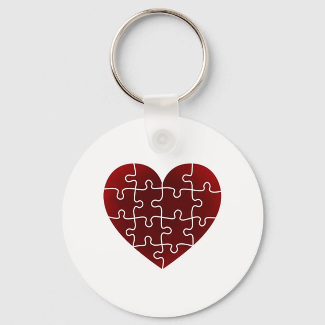Puzzled Hearts Keychain (Front)