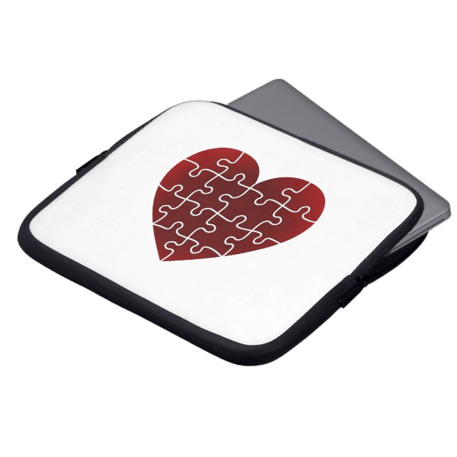 Puzzled Hearts Laptop Sleeve (Front Top)