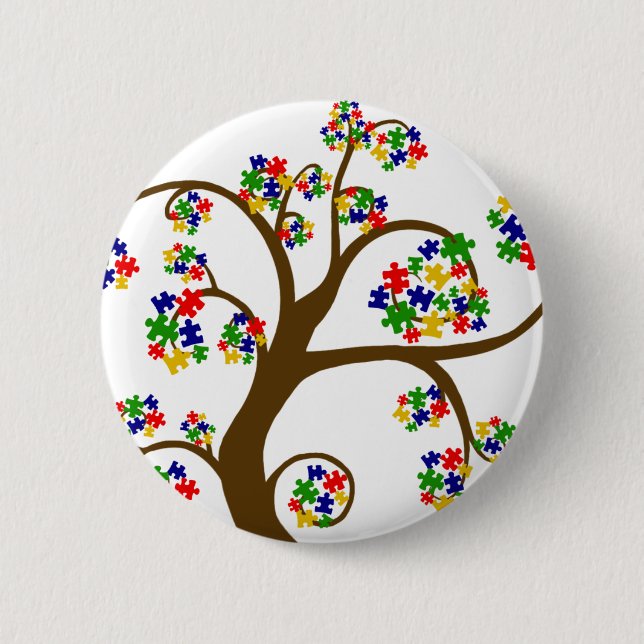 Puzzled Tree of Life 2 Inch Round Button (Front)